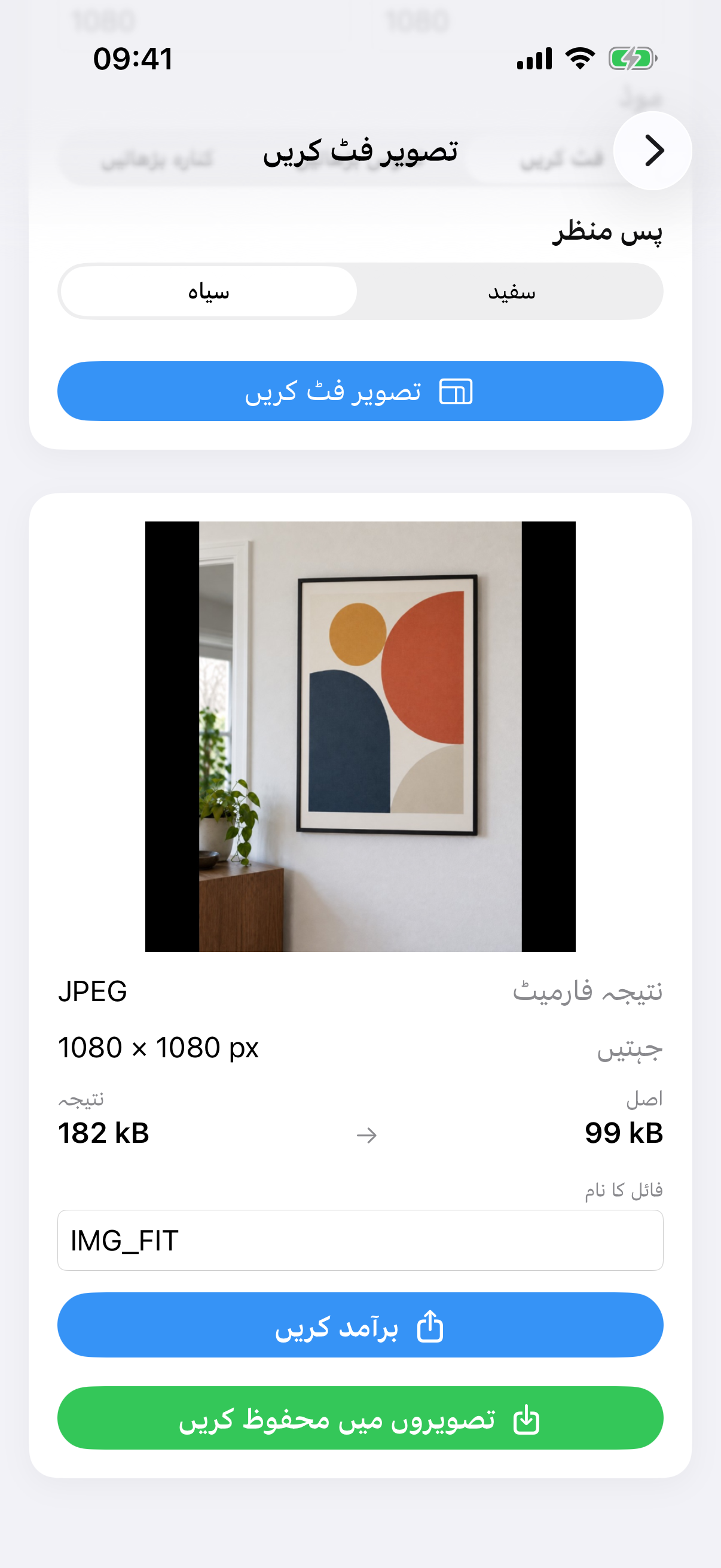 ImageSetta تصویر فٹ کریں نتیجہ: مربع سفید کینوس پر پوری پینٹنگ فوٹو۔
